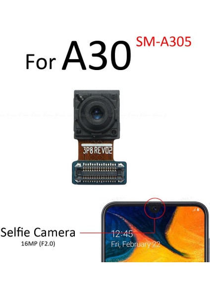 Ön Arka Arka Ana Selfie Bakan Kamera Kablosu Kablosu Samsung Galaxy A30 A40 A50 A60 A70 A80 A90 5g Büyük Küçük Modül Şerit (Yurt Dışından)
