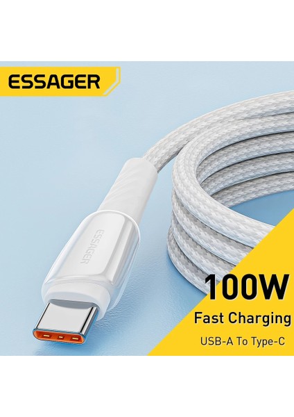 Essager 5A USB C Tipi Kablo 100W Onur 50 Pro Için Hızlı Şarj Şarj Cihazı USB C Veri Kablosu Kablosu 66W Huawei P50 Mate 40 Pro (Yurt Dışından)