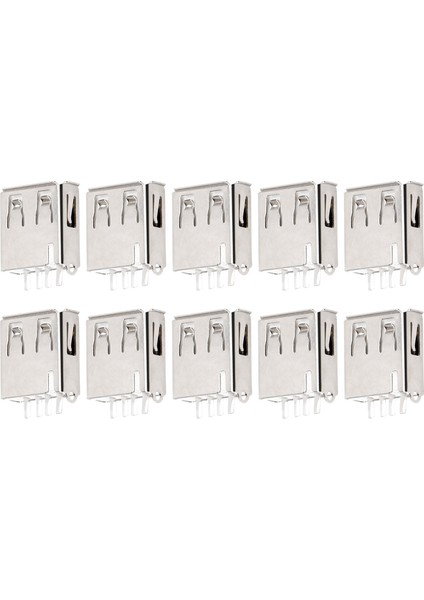 10 Adet Düz Lehim Tipi USB A Dişi Fiş Jak Konnektörü (Yurt Dışından)