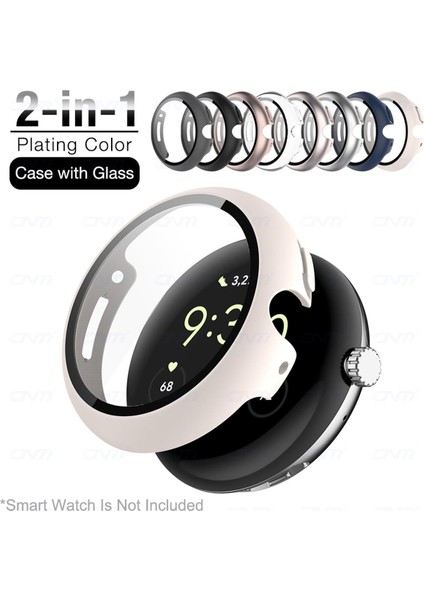 Google Piksel Izle Için Cam + Kılıf Google Piksel Izle Için Temperli Cam Ekran Koruyucu ile Tampon Koruyucu Kapak Kabuk (Yurt Dışından)