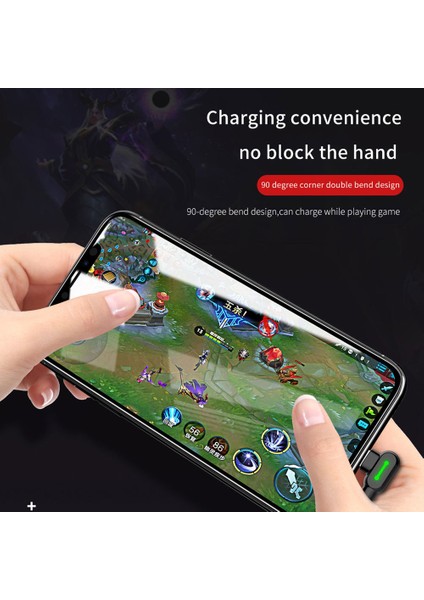 Mcdodo 1.2m 90°dirsek Derece Tasarım Yıldırım/tip-C/mikro USB Oyun Kablosu iphone ipad Ipod/huawei Xiaomi Samsung Vivo Oppo (Yurt Dışından)