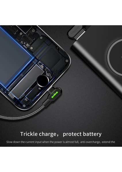 Mcdodo 1.2m 90°dirsek Derece Tasarım Yıldırım/tip-C/mikro USB Oyun Kablosu iphone ipad Ipod/huawei Xiaomi Samsung Vivo Oppo (Yurt Dışından)