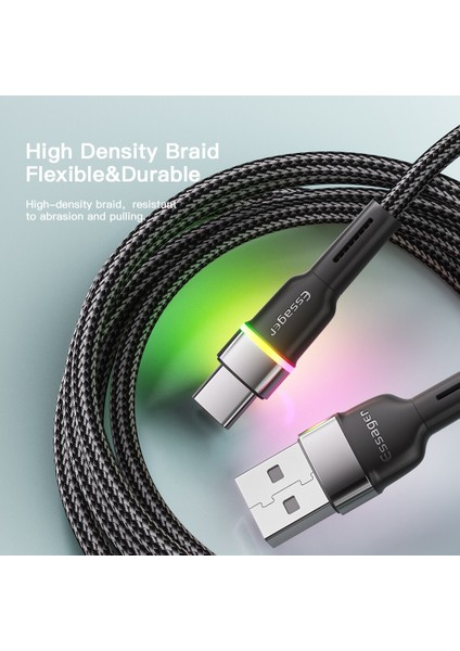 Essager 3A Hızlı Şarj Kablosu USB Tip C USB A Tipi C Kabloları Cep Telefonu Için Samsung Redmi Xiaomi Mi Veri Kablosu Şarj Cihazı Teli (Yurt Dışından)