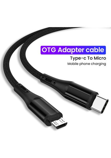 Tip C Mikro USB Kablosu Hızlı Şarj USB Tip-C Adaptörü Samsung Huawei MacBook Pro Otg Cep Telefonu Mikro USB Kablosu (Yurt Dışından)