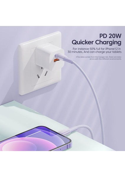 Essager Pd 20W USB C Kablosu iPhone 11 12 13 Pro Max 2.4A Hızlı Şarj Şarj Aleti Kablosu iPhone 6 7 8 Artı iPad Veri Kablosu Tel (Yurt Dışından) fiyatları