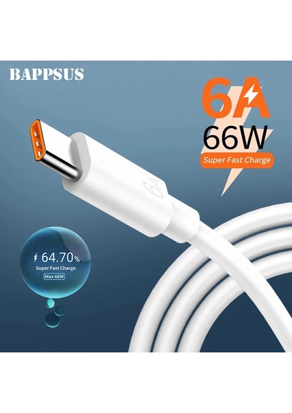 66W 6A Süper Hızlı Şarj Veri Kablosu USB Tip-C Samsung Huawei Mate 40 P40 P30 Android Cep Telefonu Kablosu Tel Hattı (Yurt Dışından)