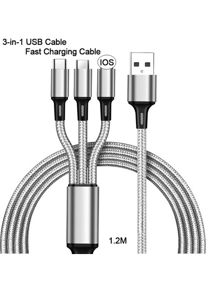 In 1 USB Hızlı Şarj Kablosu Samsung Xiaomi Huawei Apple Cep Telefonu USB Tip C Şarj Cihazı Tablet Şarj Kablosu Aksesuarları (Yurt Dışından) fiyatları