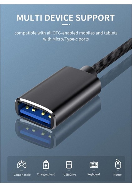 2'si 1 Arada USB 3.0 Otg Adaptör Kablosu Tip-C Mikro Usb'den USB 3.0'a Arayüz Dönüştürücü Cep Telefonu Şarj Kablosu Hattı Için (Yurt Dışından)