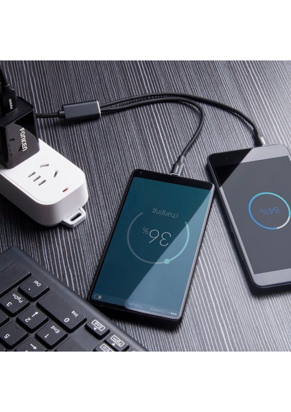In 1 Mikro USB C Tipi Kablo Taşınabilir Çift Şarj Telefon Için USB Kablosu Android Mobil Güç Bankası Hızlı Şarj USB C Kablosu (Yurt Dışından)