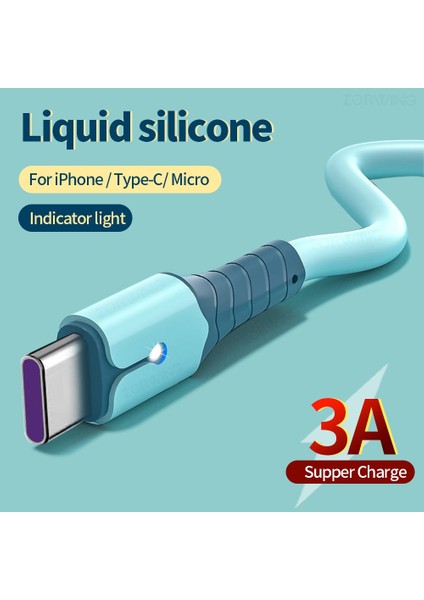LED USB Kablosu iPhone 12 11 Pro Xs Max x Xr 8 7 6 6s 5s Mikro Tip C Hızlı Şarj Şarj Cihazı Cep Telefonu Veri Kablo Tel Kablosu (Yurt Dışından)