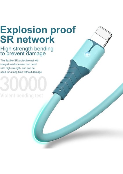 5A USB C Tipi Veri Kablosu iPhone 13 12 Mini Pro Max Xr 11 x Sıvı Silikon Şarj Kablosu USB Veri Kablolu Telefon Şarj Aleti Kablosu (Yurt Dışından)