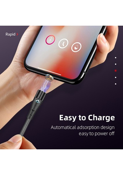 360 Döndürme 5A Manyetik Kablo Hızlı Şarj Telefon 3A Şarj Cihazı Tel Mikro Tip C Yıldırım Kablosu iPhone Xiaomi Samsung Için (Yurt Dışından)