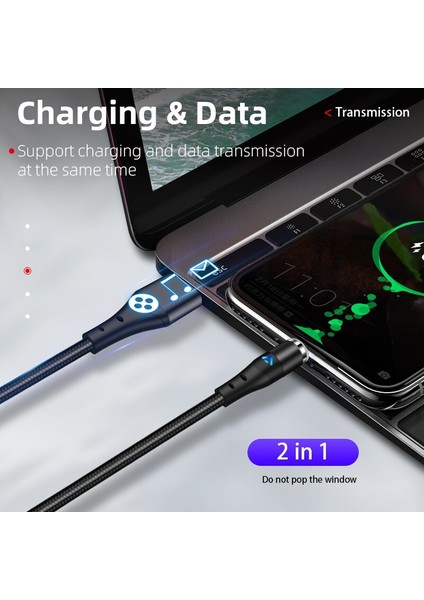 360 Döndürme 5A Manyetik Kablo Hızlı Şarj Telefon 3A Şarj Cihazı Tel Mikro Tip C Yıldırım Kablosu iPhone Xiaomi Samsung Için (Yurt Dışından)
