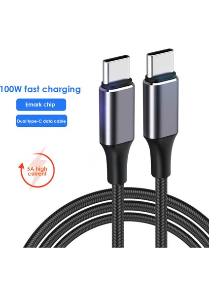 100 W C Tipi C Tipi Kablo Pd Hızlı Şarj Şarj Kablosu Veri Kablosu MacBook Xiaomi Samsung Için USB C USB C Kablosu 3 M (Yurt Dışından)