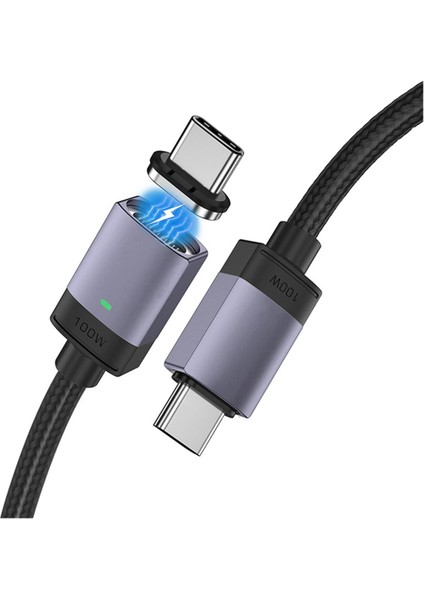 100W Pd Manyetik Şarj Kablosu 20V / 5A Hızlı Şarj Usb-C Tip C Kablo Erkek - Erkek Dizüstü Tablet Pc Cep Telefonu Için (Yurt Dışından)