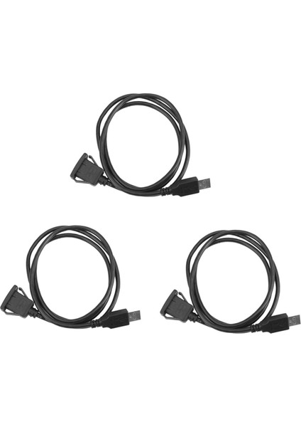 3x Araba Dash Kurulu Gömme Montaj USB Erkek - Dişi Soket Uzatma Paneli Kablosu 1 M (Yurt Dışından)