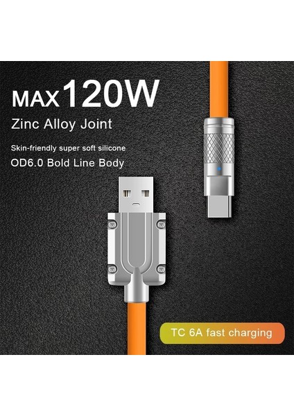 120W 6A Süper Hızlı Şarj Sıvı Silikon USB Kablosu Tip-C Ios Aydınlatma Şarj Cihazı Veri Hattı iPhone Xiaomi Huawei Samsung (Yurt Dışından) fiyatları