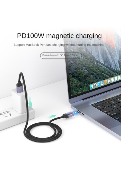 100W Pd Manyetik Şarj Kablosu 20V / 5A Hızlı Şarj Usb-C Tip C Kablo Erkek - Erkek Dizüstü Tablet Pc Cep Telefonu Için (Yurt Dışından)
