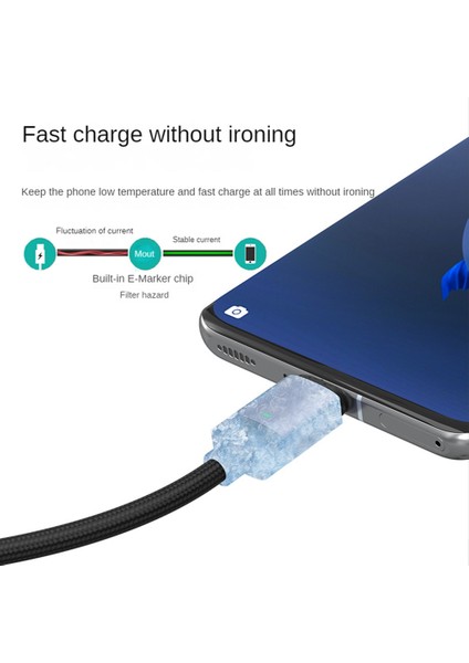 100W Pd Manyetik Şarj Kablosu 20V / 5A Hızlı Şarj Usb-C Tip C Kablo Erkek - Erkek Dizüstü Tablet Pc Cep Telefonu Için (Yurt Dışından)