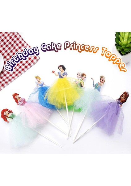 Prenses Doğum Günü Pastası Topper Karikatür Prenses Kartı Elbise Topper Cupcake Tatlı Dekor Doğum Günü Partisi Malzemeleri (Yurt Dışından)