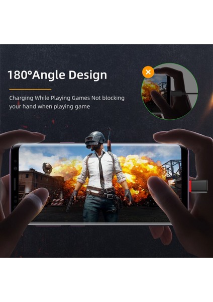 180 Derece Mikro USB C Tipi Kablo Hızlı Şarj Kablosu Samsung Galaxy S8 S9 Artı Huawei Cep Telefonu USB C Şarj Aleti Kablosu (Yurt Dışından)