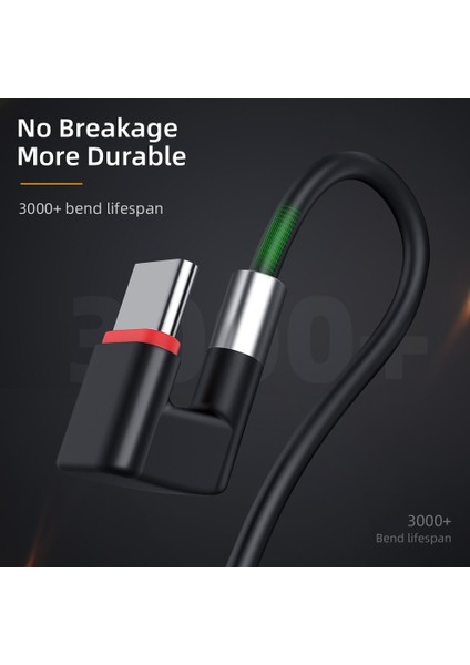 180 Derece Mikro USB C Tipi Kablo Hızlı Şarj Kablosu Samsung Galaxy S8 S9 Artı Huawei Cep Telefonu USB C Şarj Aleti Kablosu (Yurt Dışından)