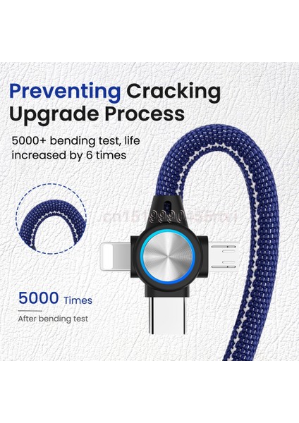 In 1 USB Kablosu Cep Telefonu Için Mikro USB Tip C 8 Pin Şarj Aleti Kablosu iPhone 13 12 Xs Şarj Kablosu Mikro USB Şarj Kablosu (Yurt Dışından)