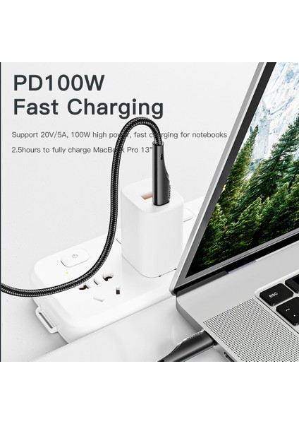 Essager PD100W 60W USB C USB C Tipi Kablo Qc 4.0 Hızlı Şarj Kablosu Xiaomi Poco Dizüstü Huawei Oneplus Telefon Şarj Kablosu (Yurt Dışından)