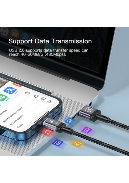 Kuulaa LED Manyetik Kablo USB Şarj Kablosu Mıknatıs Veri Şarj Cihazı Mikro Kablolar Tel Cep Telefonu Kablosu Kordon (Yurt Dışından)