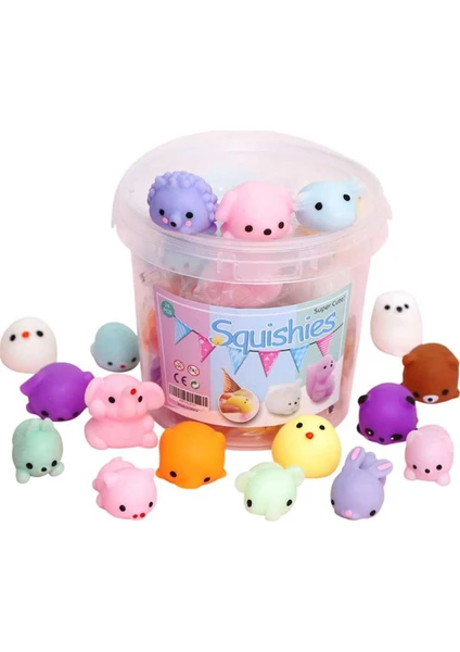 24 Adet Squishy Oyuncak Sevimli Hayvan Antistres Topu Mochi Oyuncak Stres Giderici Oyuncaklar (Yurt Dışından)