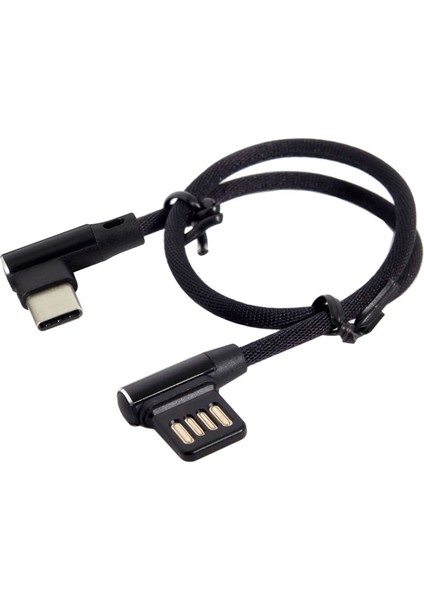 Full-Usb-C 3.1 Type-C Sola Sağ Açılı 90 Derece USB 2.0 Veri Kablosu Kılıflı Tablet Telefon Için 15CM (Yurt Dışından)