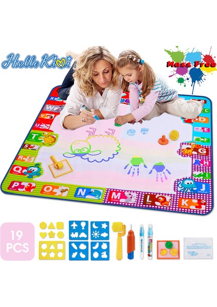 Hellokimi Su Çizim Matı Doodle Mat Yazma Boyama Paspaslar Kurulu 3 Sihirli Kalemler Eğitici Oyuncak Büyük Boy 78X78CM Eğitici Oyuncaklar Çocuklar Için (Yurt Dışından) fiyatları