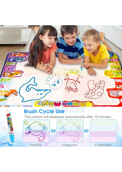 Hellokimi Su Çizim Matı Doodle Mat Yazma Boyama Paspaslar Kurulu 3 Sihirli Kalemler Eğitici Oyuncak Büyük Boy 78X78CM Eğitici Oyuncaklar Çocuklar Için (Yurt Dışından) fırsatları