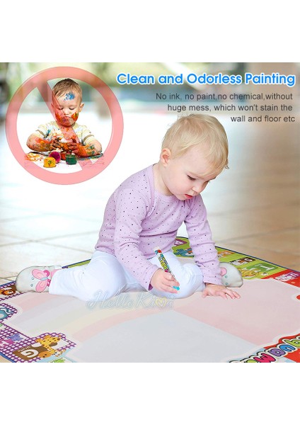 Hellokimi Su Çizim Matı Doodle Mat Yazma Boyama Paspaslar Kurulu 3 Sihirli Kalemler Eğitici Oyuncak Büyük Boy 78X78CM Eğitici Oyuncaklar Çocuklar Için (Yurt Dışından) indirimleri