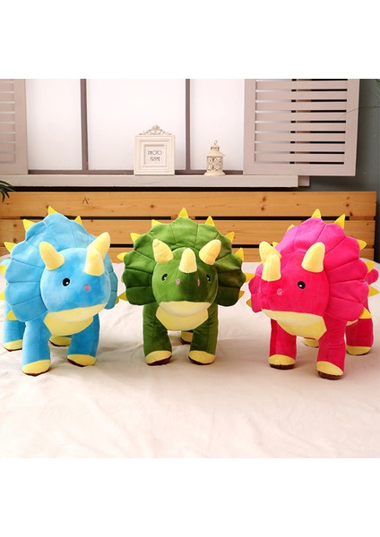 40CM Yaratıcı Peluş Yumuşak Triceratops Peluş Oyuncak Dinozor Bebek Doldurulmuş Oyuncak Hediyeler (Yurt Dışından)