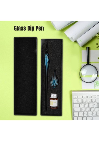 Retro Kristal Zarif Çiçek Cam Dip Kalem Imza Mürekkep Çeşmesi Kalem Tutucu ile (Yurt Dışından) fiyatları