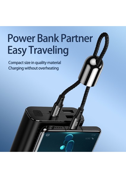 Remax 65W USB Tip C Kablo Tip C Yıldırım Iphone Xiaomi Poco X3 M3 Samsung Macbook Ipad Telefon Şarj Veri Kabloları (Yurt Dışından)