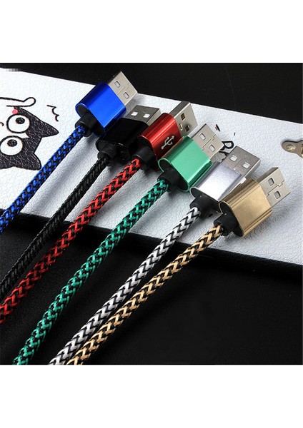 1/2/3 Metre Örgülü Mikro USB Şarj Kablosu iPhone 6s 7 8 Artı x Xs Xr 11 Pro 11 Max Cep Telefonu Şarj Cihazı Huaweı (Yurt Dışından)
