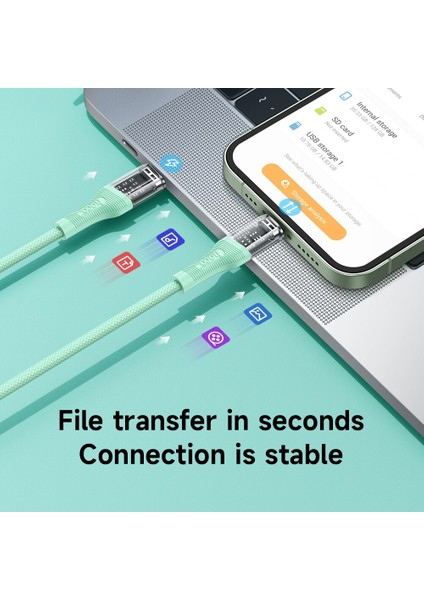 Hoco Şeffaf 20 W Pd USB C Kablosu iPhone 14 13 Pro Max Hızlı Şarj USB C Kablosu IPHONE11 12 Pro Veri USB C Tipi Kablo (Yurt Dışından)