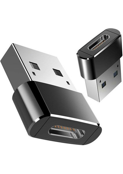 Usb-C Erkek Tip C - USB Adaptörü 2.0 A Dişi Veri Dönüştürücü Konnektör Adaptörü (Yurt Dışından)