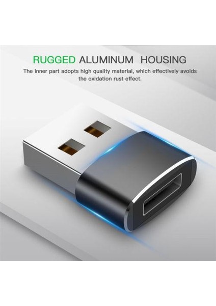 Usb-C Erkek Tip C - USB Adaptörü 2.0 A Dişi Veri Dönüştürücü Konnektör Adaptörü (Yurt Dışından)