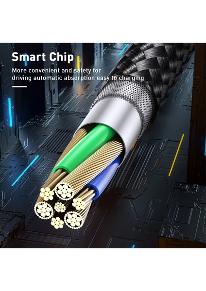 Gtwın Hızlı Şarj Manyetik Kablo Mikro USB C Tipi Kablo Iphone Xiaomi Samsung Cep Telefonu Manyetik Şarj USB Kablosu (Yurt Dışından)