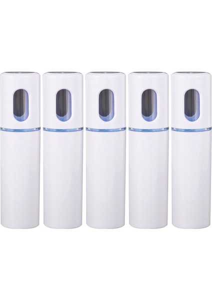 5x Yüz Buhar Makinesi Nano Buharlı Pişirici Handy Mister Yüz Sis Spreyi Nem Yüz Püskürtücü Şarj Edilebilir (Beyaz) (Yurt Dışından)