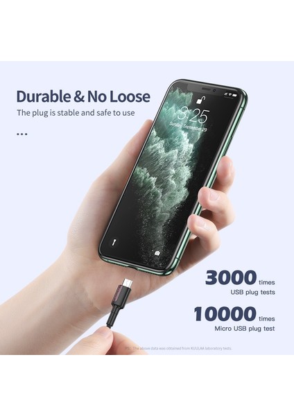 Kuulaa Mikro USB Kablosu 3A Naylon Hızlı Şarj USB Veri Kablosu Samsung Xiaomi Lg Tablet Android Cep Telefonu USB Şarj Kablosu (Yurt Dışından) indirimleri