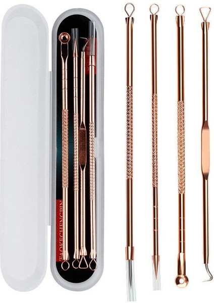 Nıcare 4 Adet Çelik Yüz Cilt Bakımı Güzellik Temizleyici Gül Altın (Gül Altın) (Yurt Dışından)