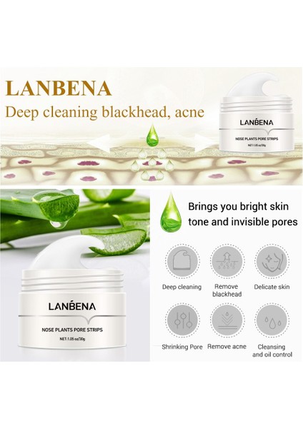 Lanbena 60 Adet Kağıt Burun Maskesi Şerit Temizleyici Cilt Bakımı (Yurt Dışından) fırsatları