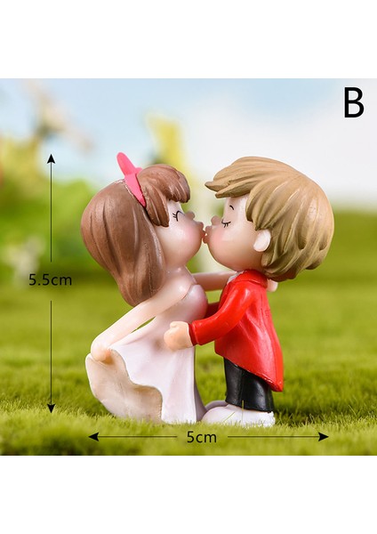 Romantik Çiftler Dıy Minyatür Heykelcik Bahçe Dollhouse Dekor Mikro Manzara (Yurt Dışından)