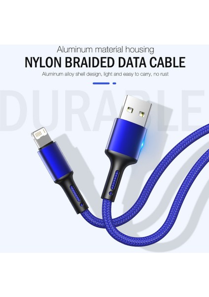 Hızlı Şarj USB Kablosu iPhone 13 12 11 Pro Max x Xr Xs 10 8 7 6 5 S Artı Se Uzun 2 M 3 M Apple Telefon Veri Şarj Kablosu 3 M Tel (Yurt Dışından)
