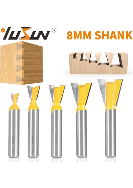 Yusun 8 mm Shank Kırlangıç Ortak Yönlendirici Bit 14 Derece Ağaç Işleme Freze Kesicisi Gravür Uçları Yüz Değirmeni (Yurt Dışından)