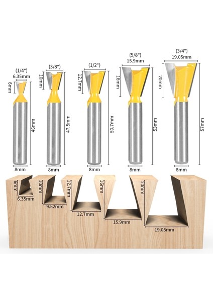 Yusun 8 mm Shank Kırlangıç Ortak Yönlendirici Bit 14 Derece Ağaç Işleme Freze Kesicisi Gravür Uçları Yüz Değirmeni (Yurt Dışından) fiyatları